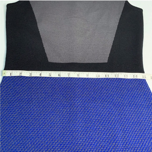 ST. John Black Grey and Blue Milano Sleeveless Colorblock Dress - Picture 4 of 6